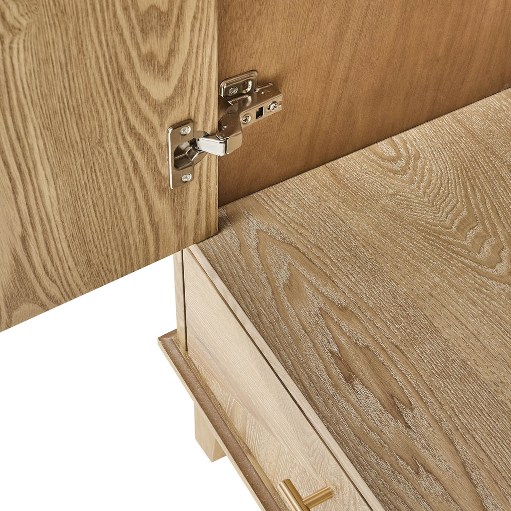 Armoire 2 portes avec tiroirs Concave – Bois clair