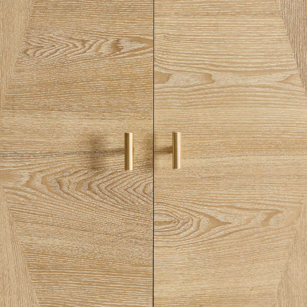 Armoire 2 portes avec tiroirs Concave – Bois clair