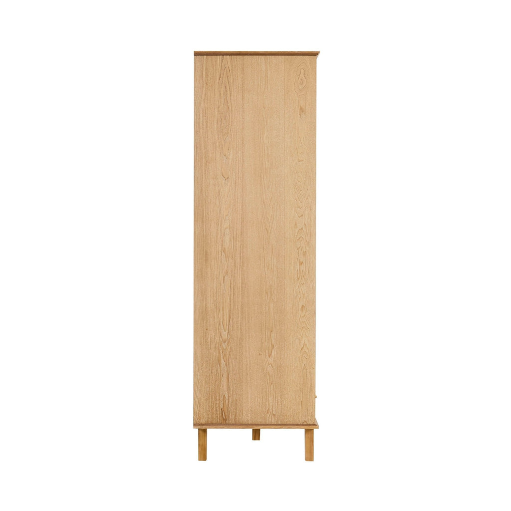Armoire 2 portes avec tiroirs Concave – Bois clair