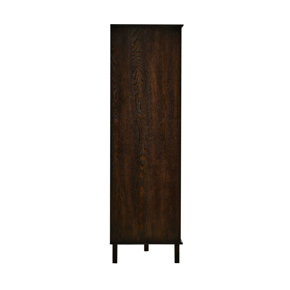 Armoire à 2 portes concave avec tiroirs - Noyer