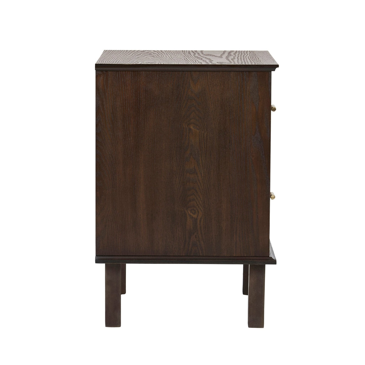 Table de chevet concave à 2 tiroirs - Noyer