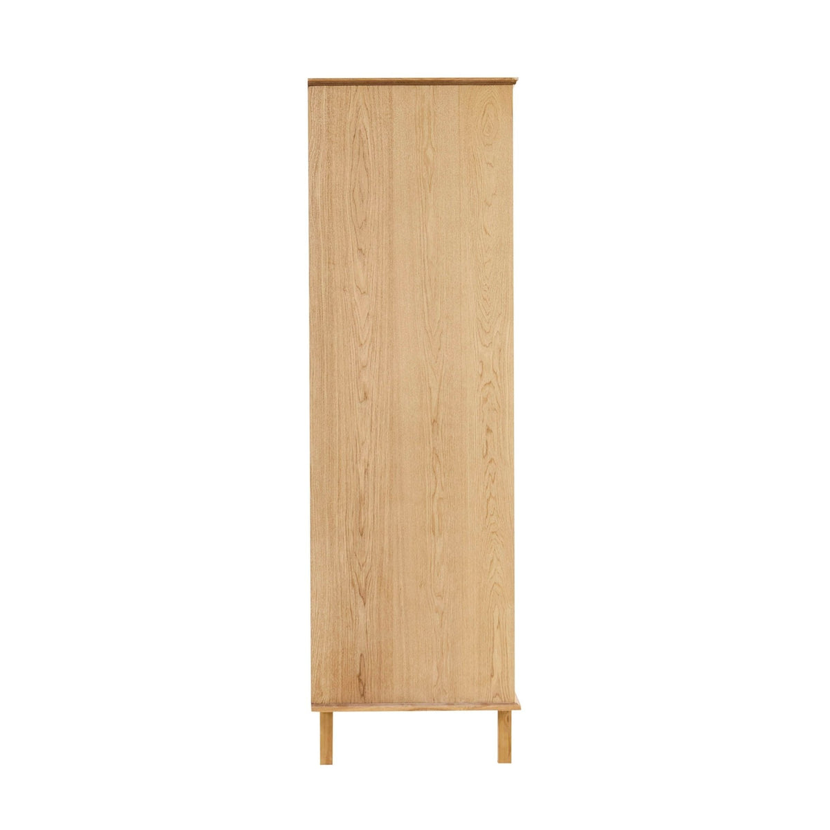 Armoire concave 3 portes avec tiroirs - Bois clair
