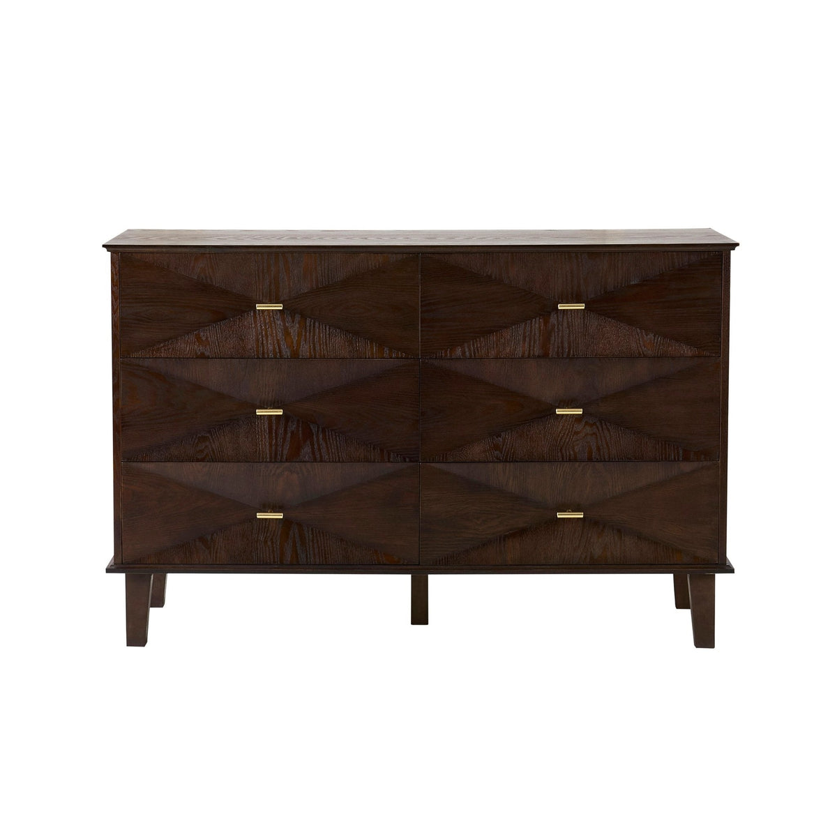 Commode 6 tiroirs concave – Noyer