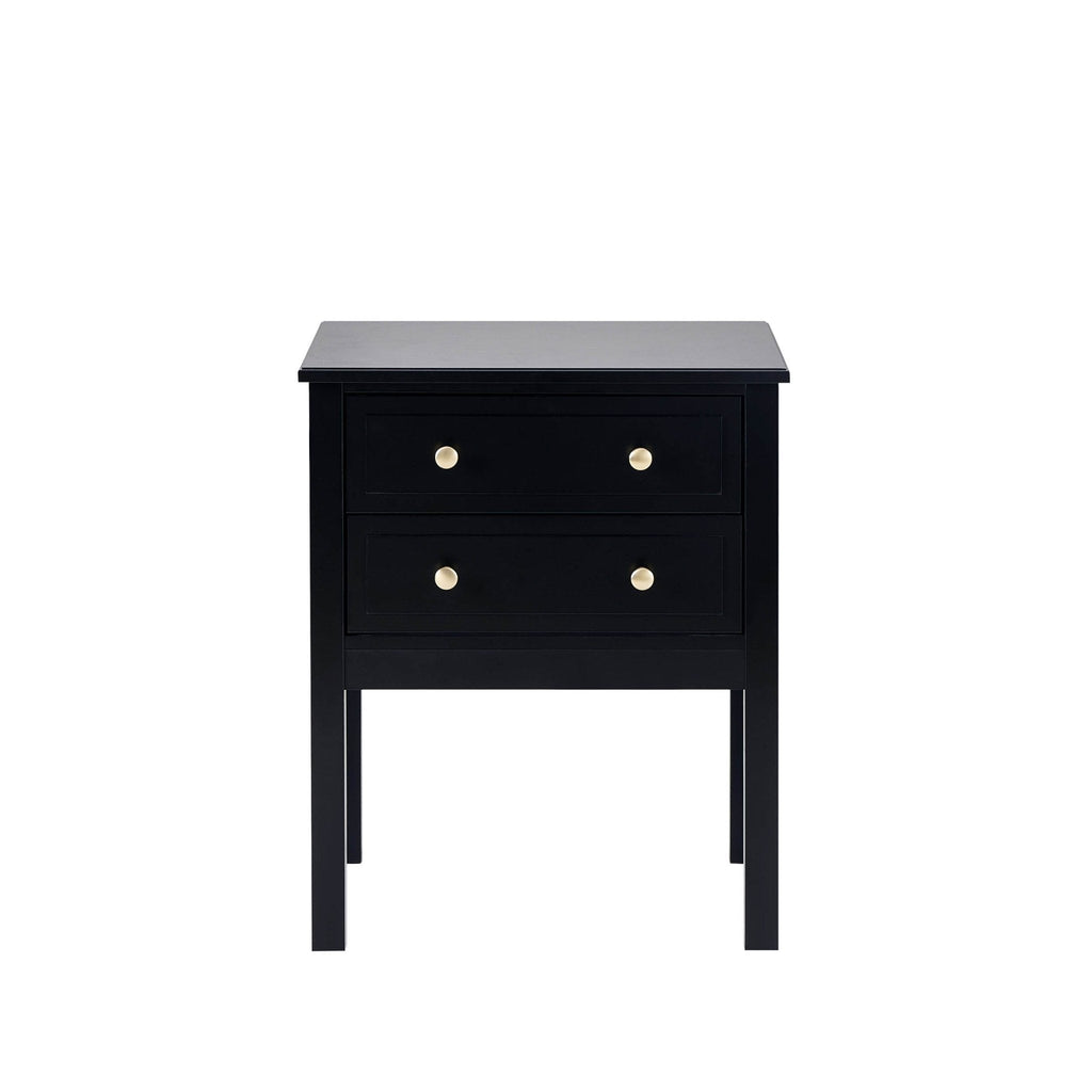 Table de chevet 2 tiroirs - Noir