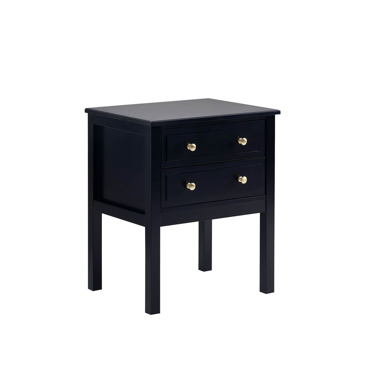 Table de chevet 2 tiroirs - Noir
