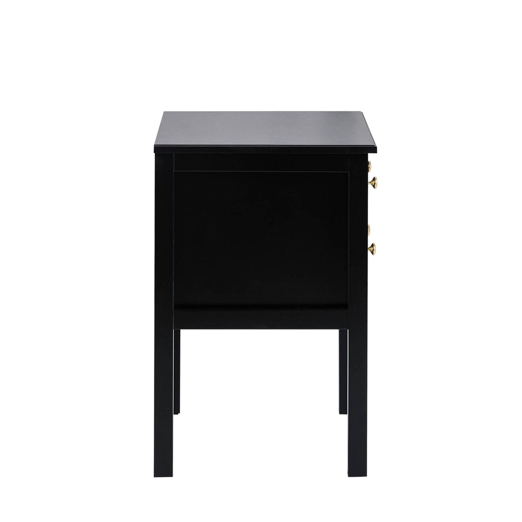 Table de chevet 2 tiroirs - Noir