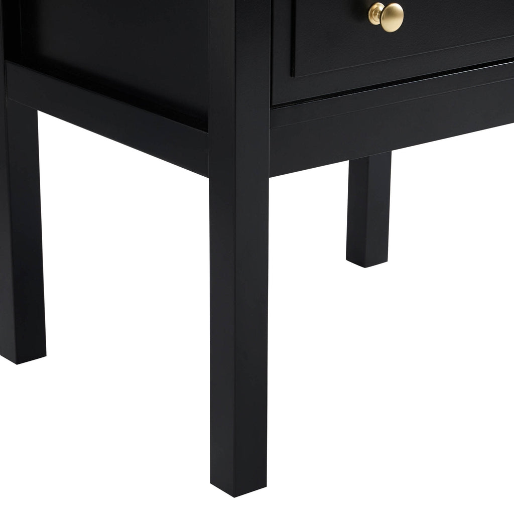 Table de chevet 2 tiroirs - Noir