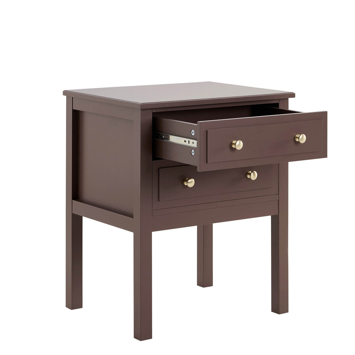 Table de chevet 2 tiroirs - Mocha