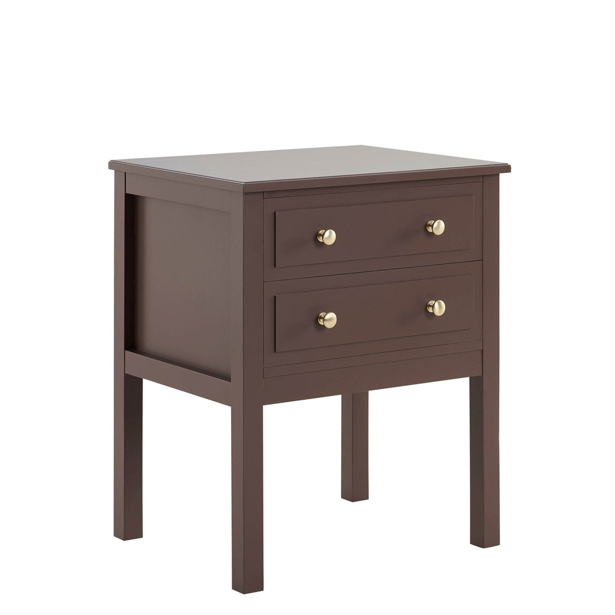 Table de chevet 2 tiroirs - Mocha