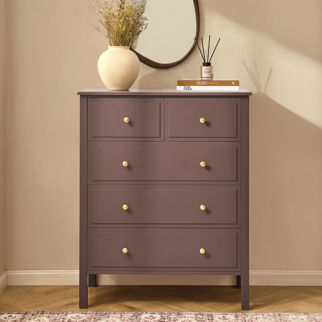 Commode 5 tiroirs - Moka