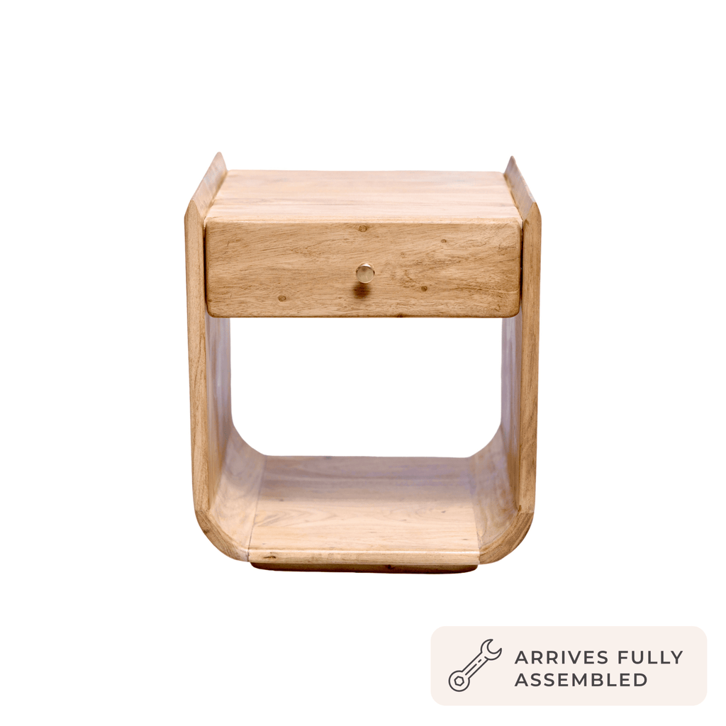 Table de Chevet 1 Tiroir en Bois d'Acacia - Bois Clair