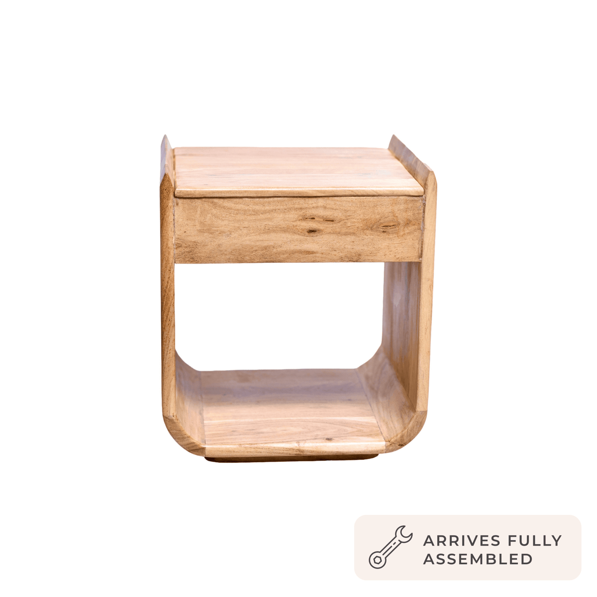 Table de Chevet 1 Tiroir en Bois d'Acacia - Bois Clair