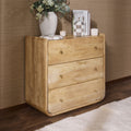 Commode en bois d'acacia à 3 tiroirs - Bois clair
