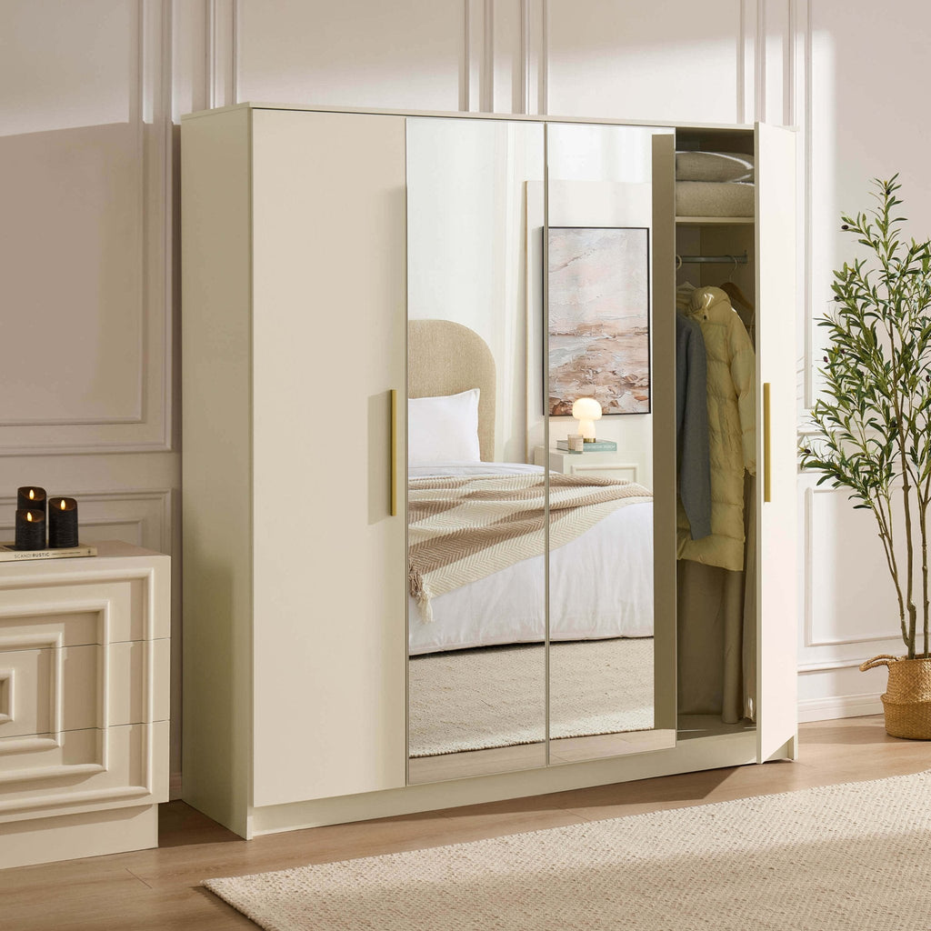 Armoire 4 portes - Crème