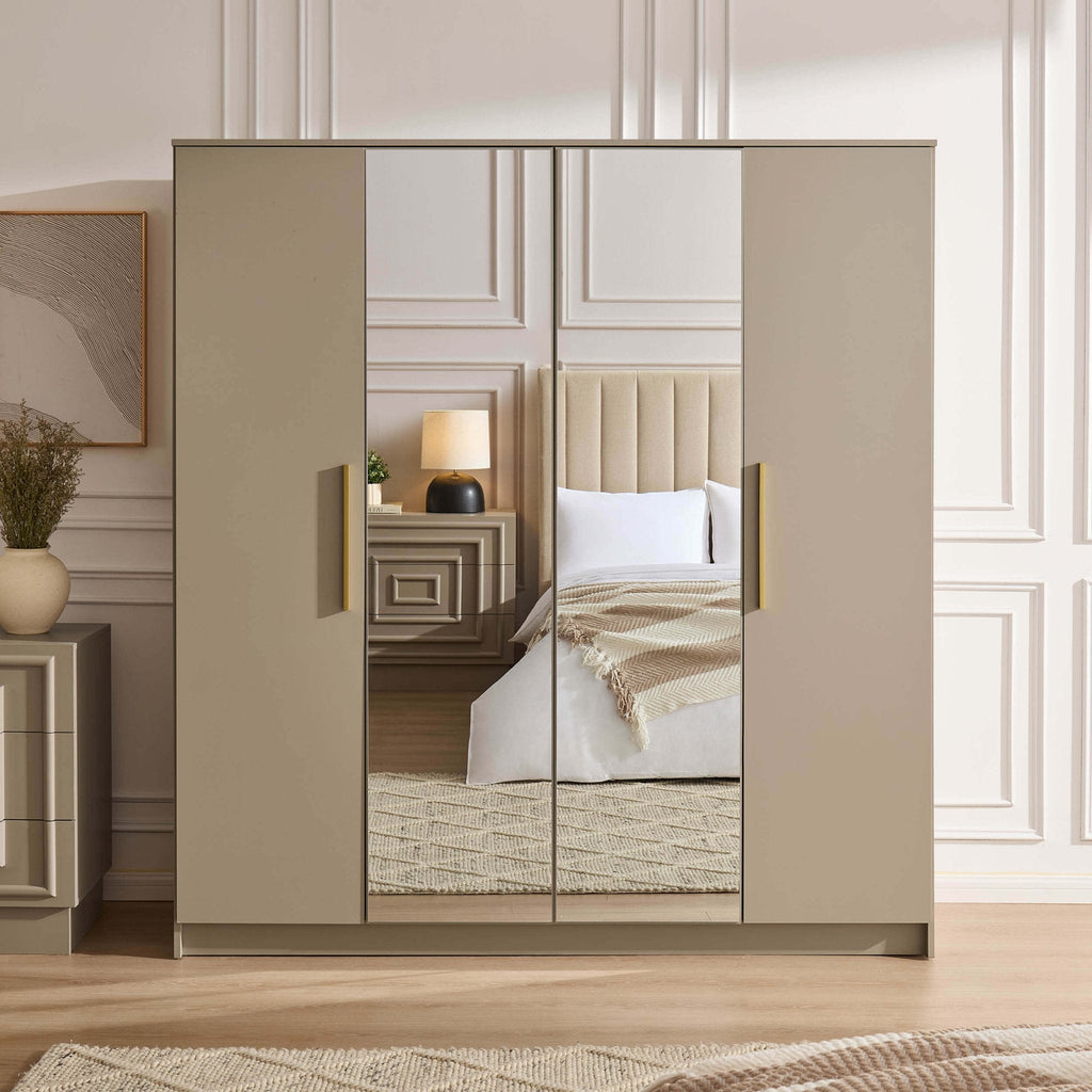 Armoire 4 portes - Taupe
