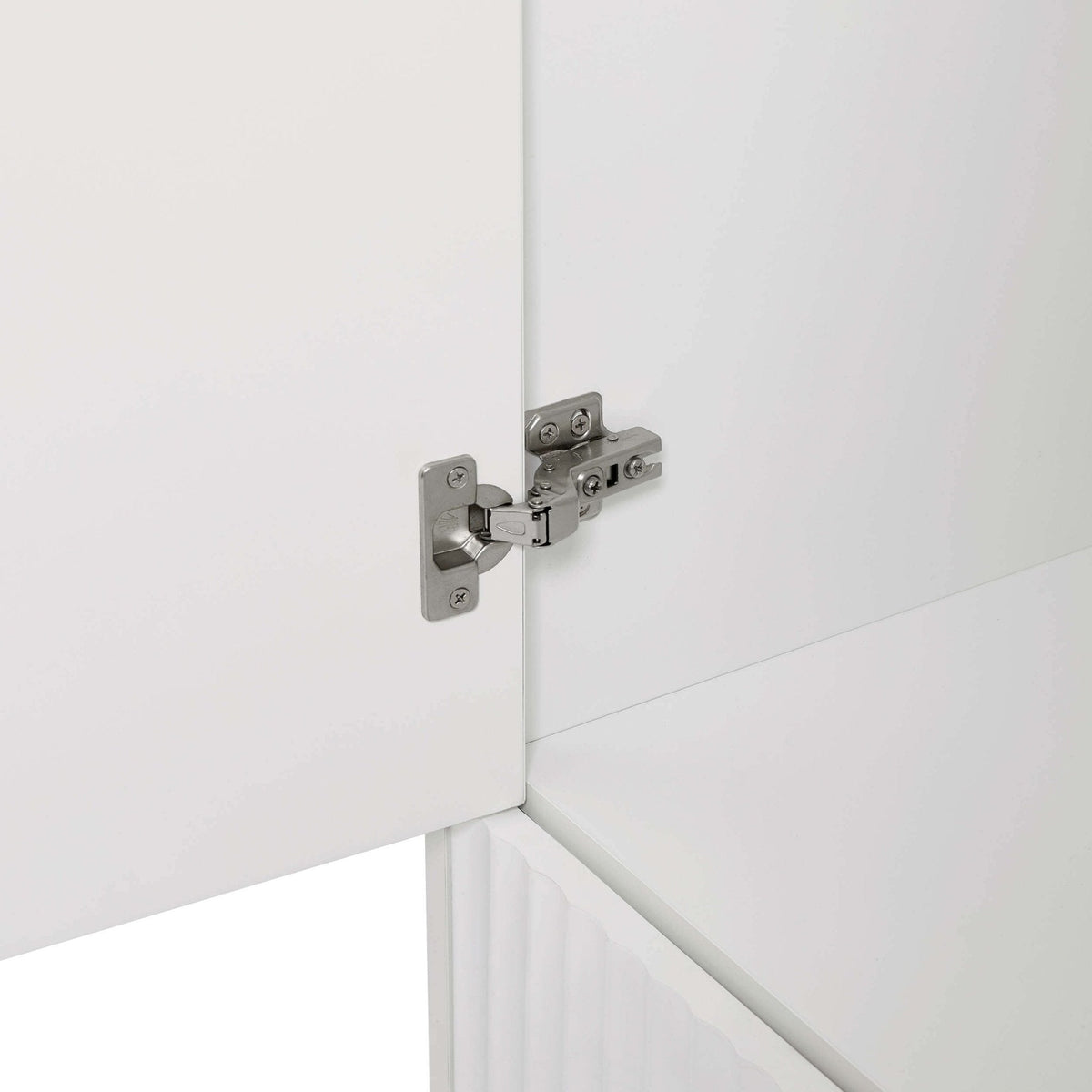 Armoire 3 portes avec tiroirs - Blanc chaud