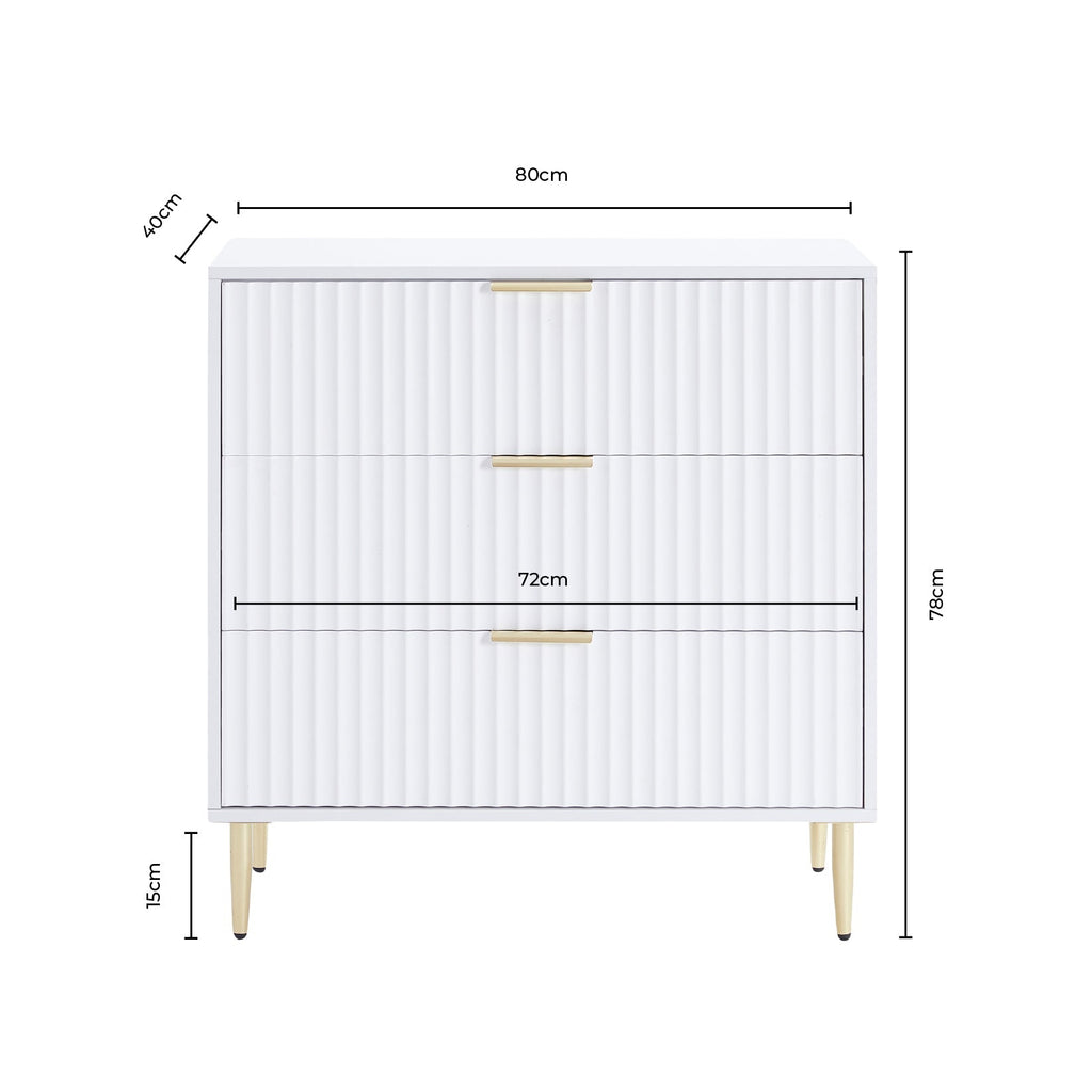 Commode 3 tiroirs - Taupe