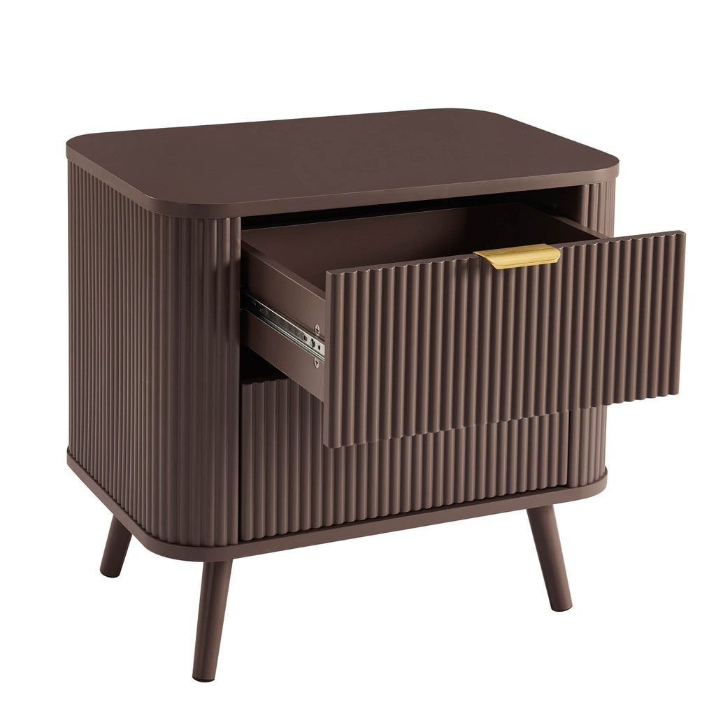 Table de chevet 2 tiroirs - Mocha
