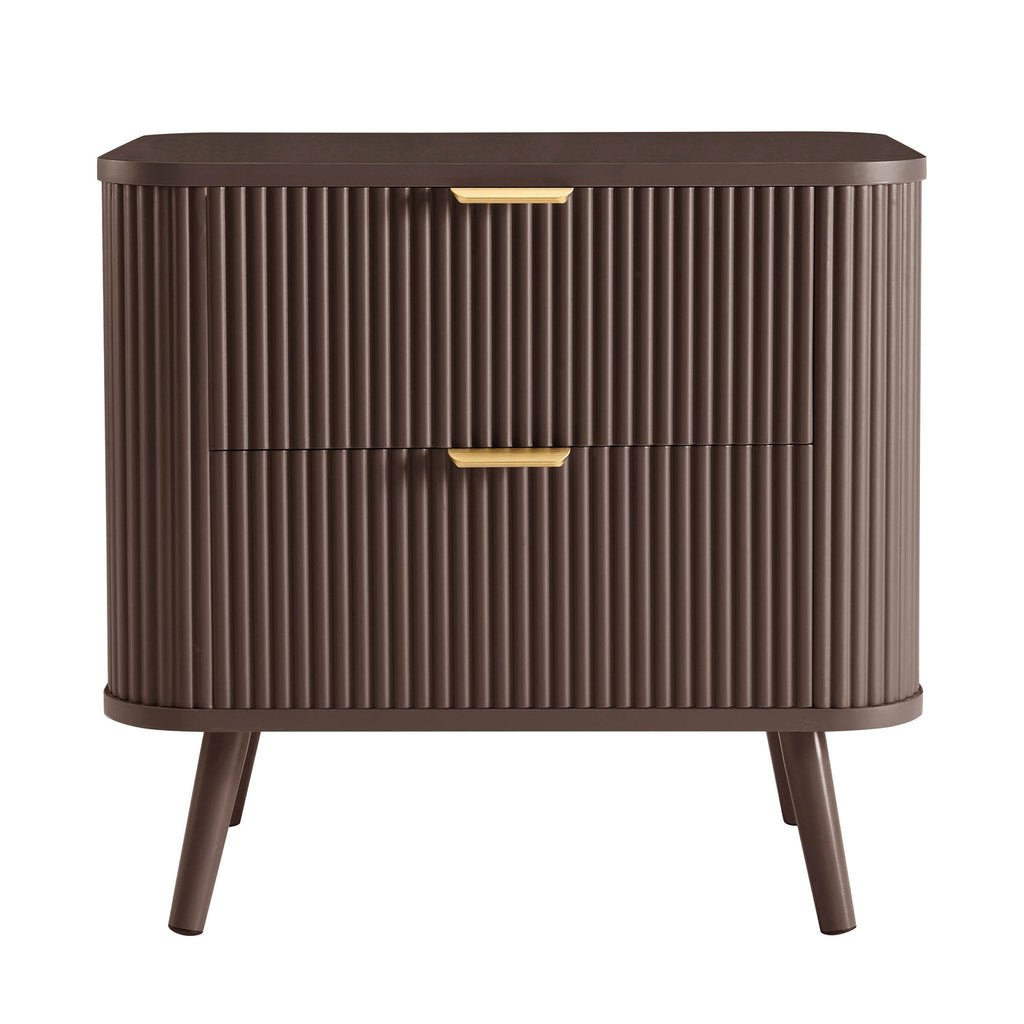 Table de chevet 2 tiroirs - Mocha