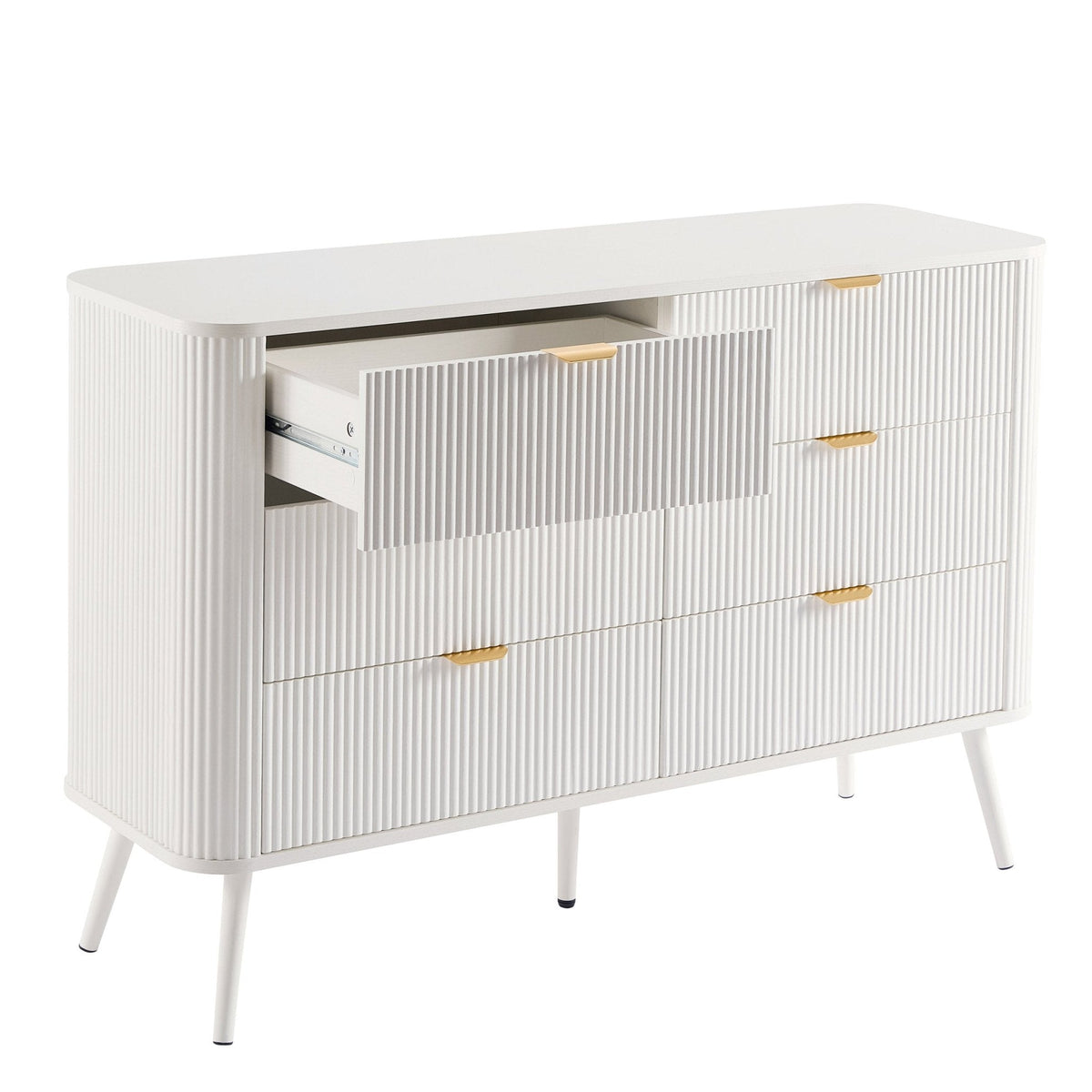 Commode 6 tiroirs - Blanc chaud