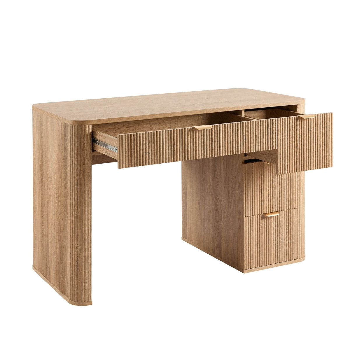 Grande coiffeuse avec tiroirs - Bois clair