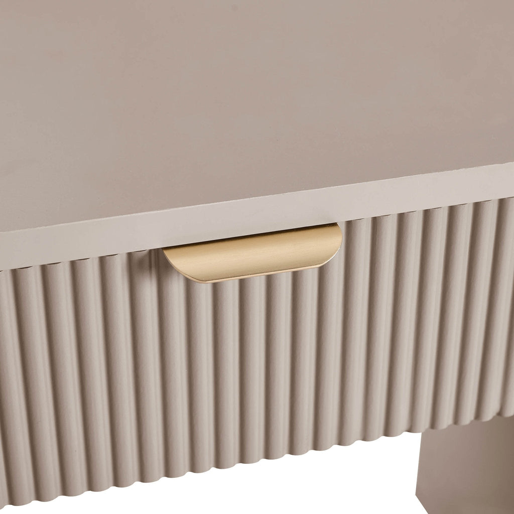 Grande coiffeuse avec tiroirs - Taupe