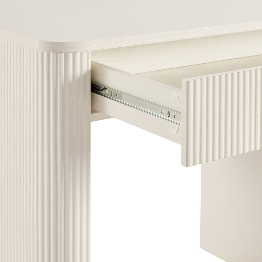 Grande coiffeuse avec tiroirs - Blanc chaud