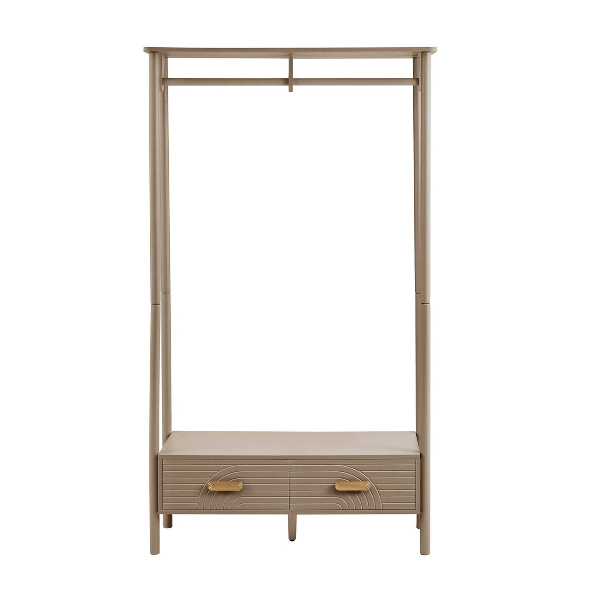 Portant à vêtements avec tiroirs - Taupe