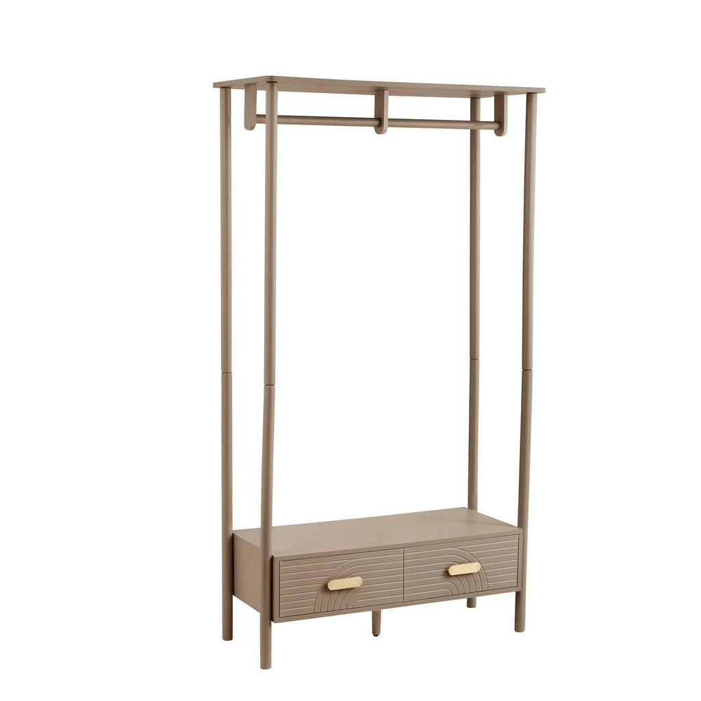 Portant à vêtements avec tiroirs - Taupe