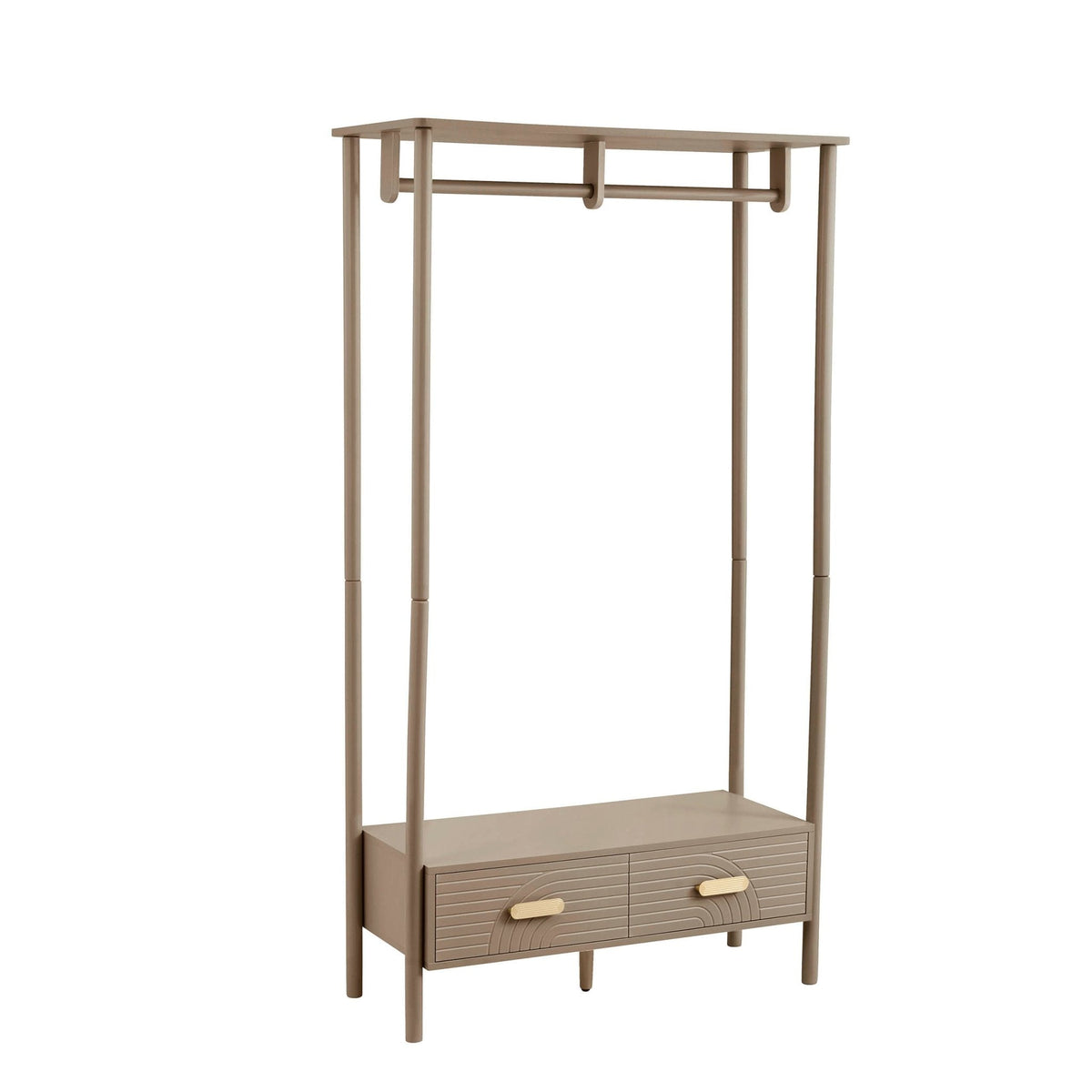 Portant à vêtements avec tiroirs - Taupe