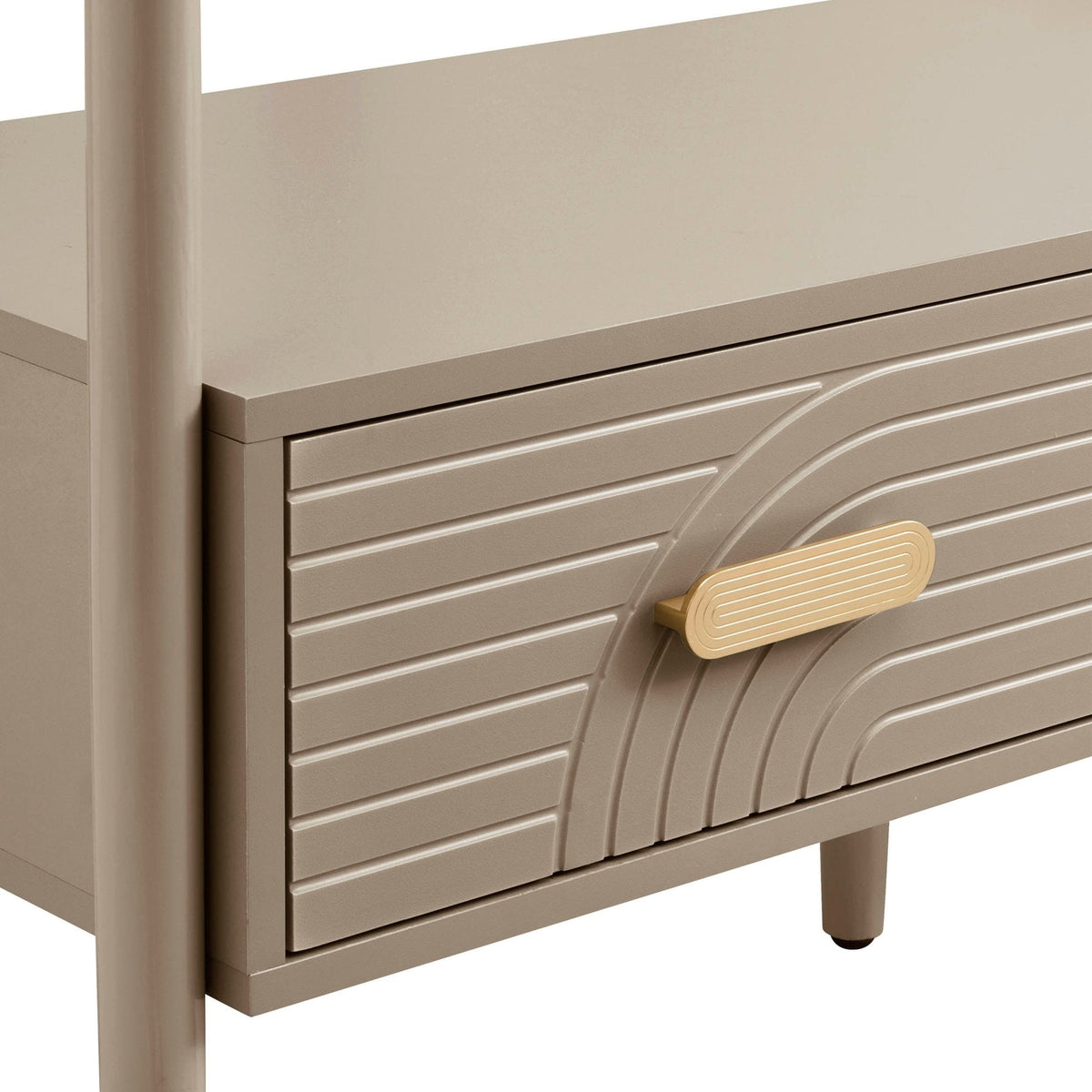 Portant à vêtements avec tiroirs - Taupe
