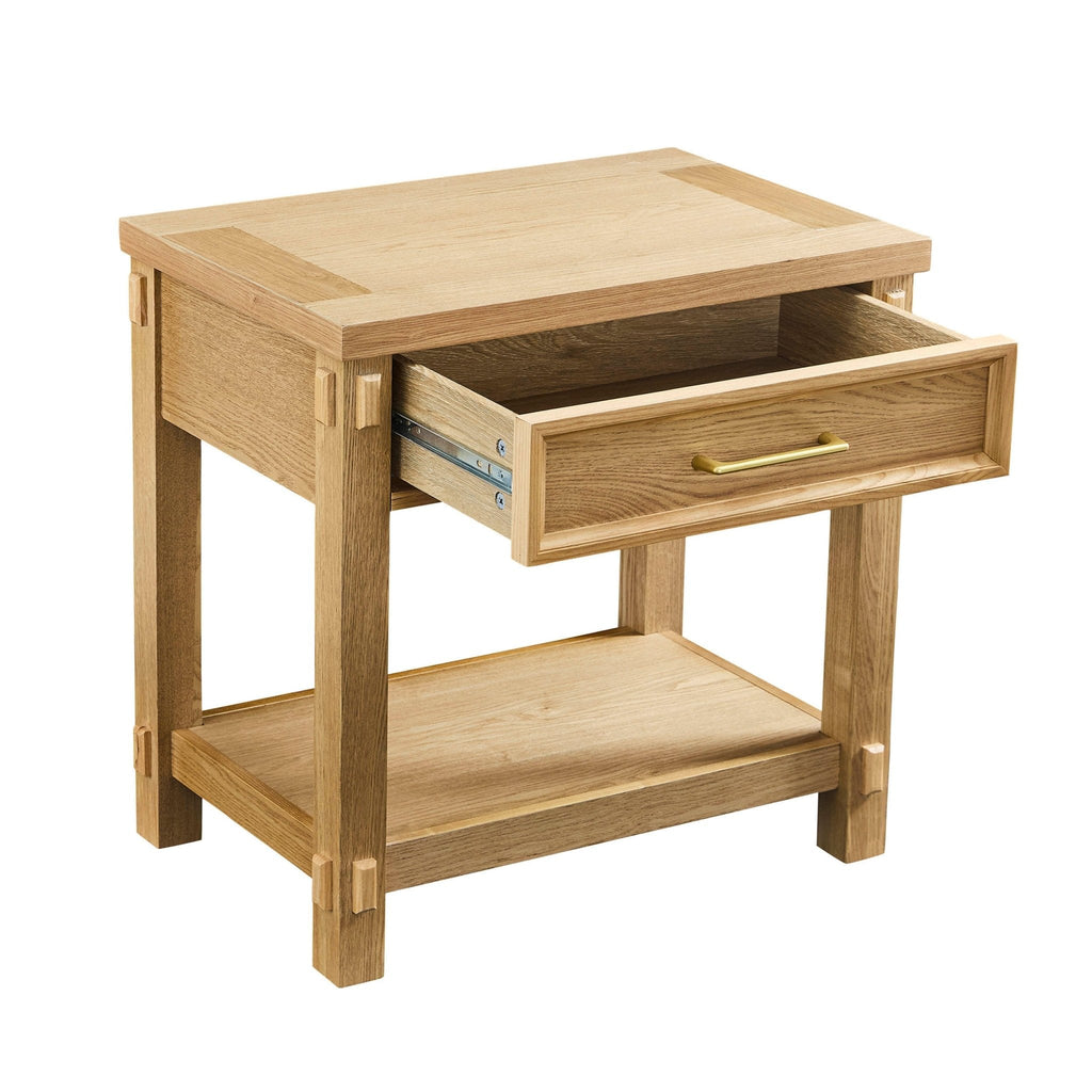 Table de chevet large 1 tiroir - Bois clair