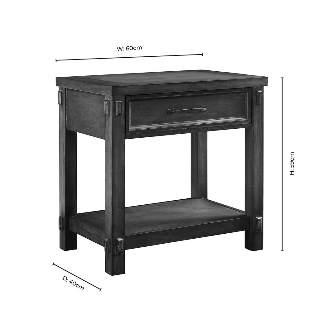 Table de chevet large 1 tiroir - Bois clair