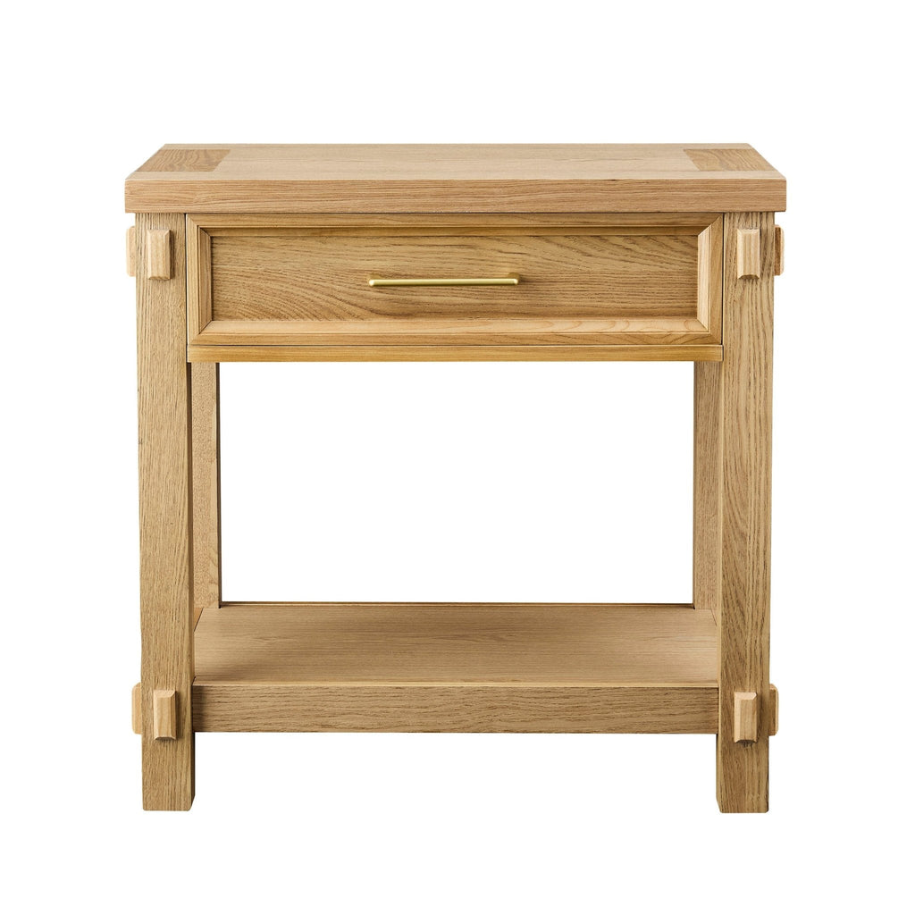 Table de chevet large 1 tiroir - Bois clair