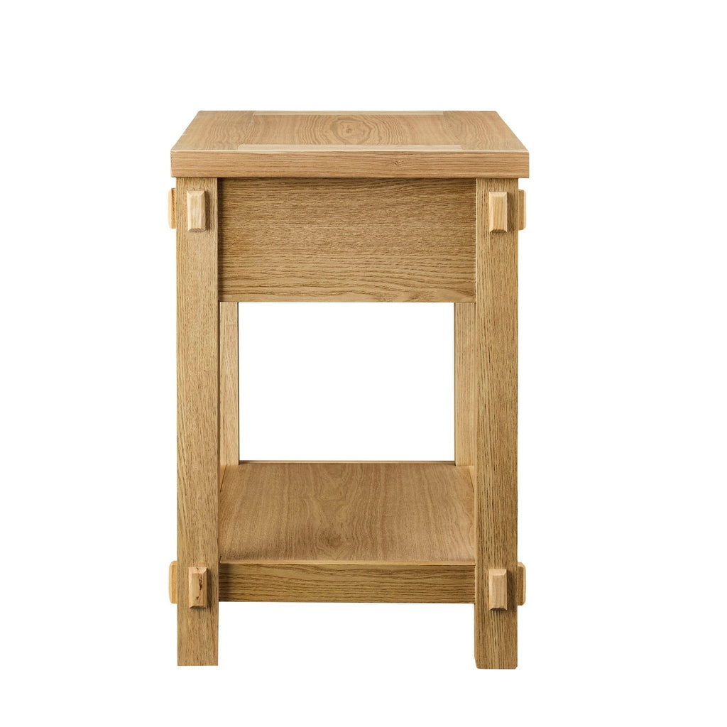 Table de chevet large 1 tiroir - Bois clair