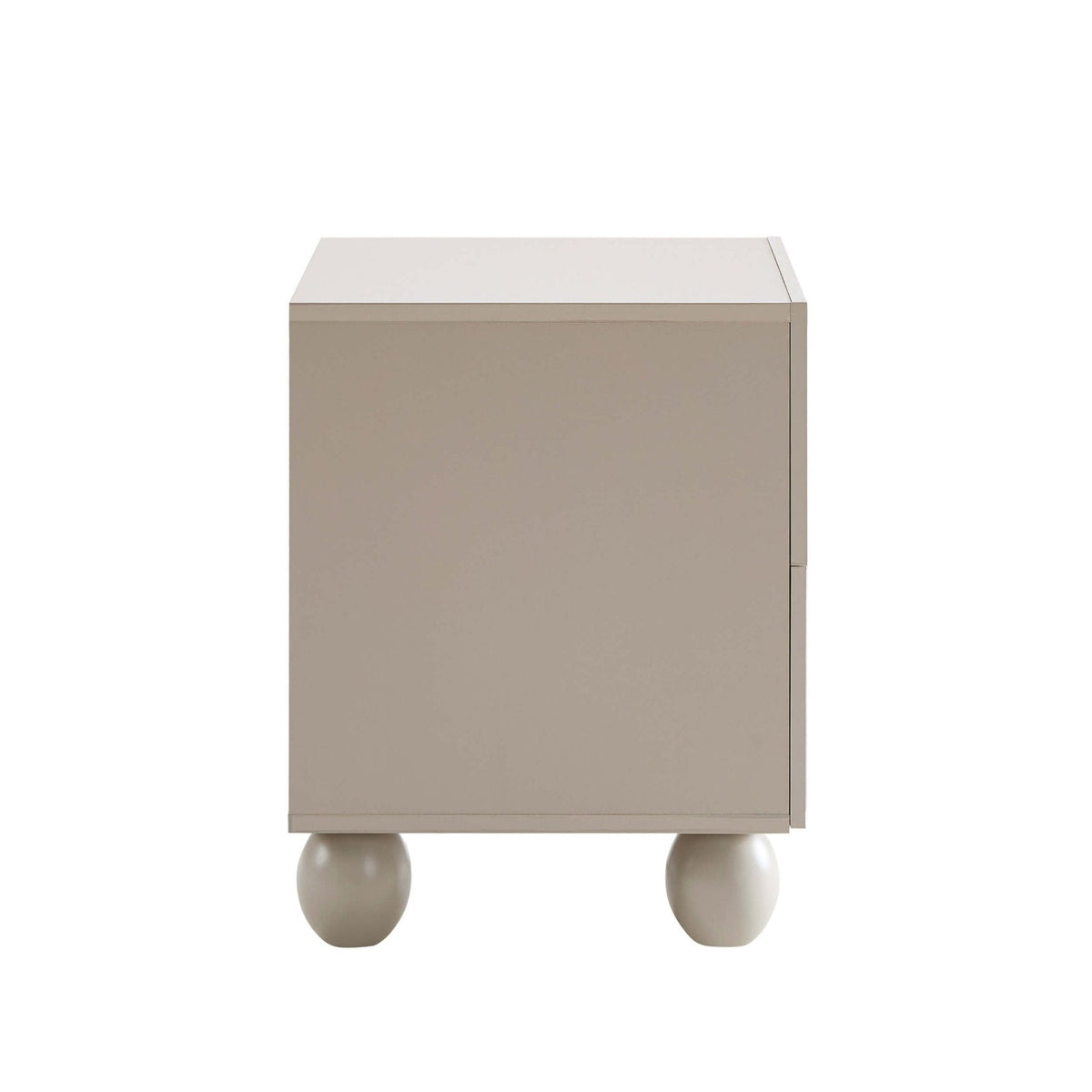 Table de chevet à 2 tiroirs avec façade cintrée - Taupe