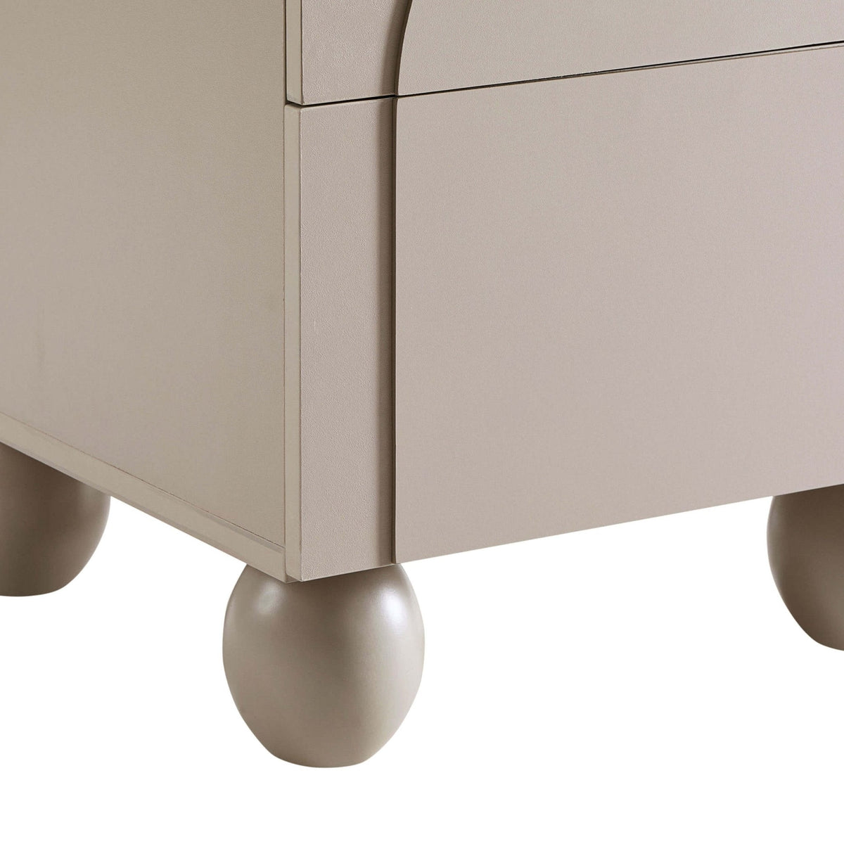 Table de chevet à 2 tiroirs avec façade cintrée - Taupe