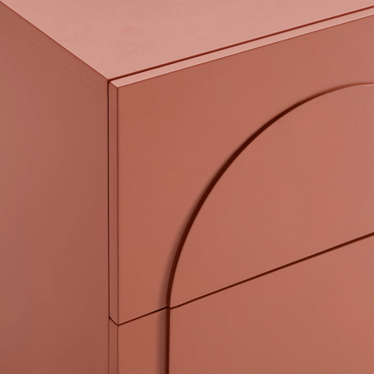 Table de chevet à 2 tiroirs Arch Front - Terracotta