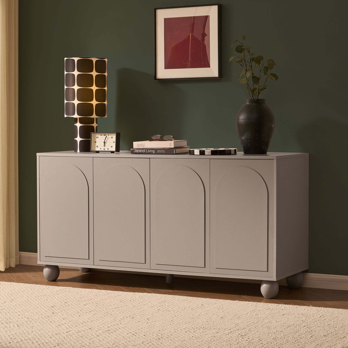 Bahut 4 portes en arche – Taupe