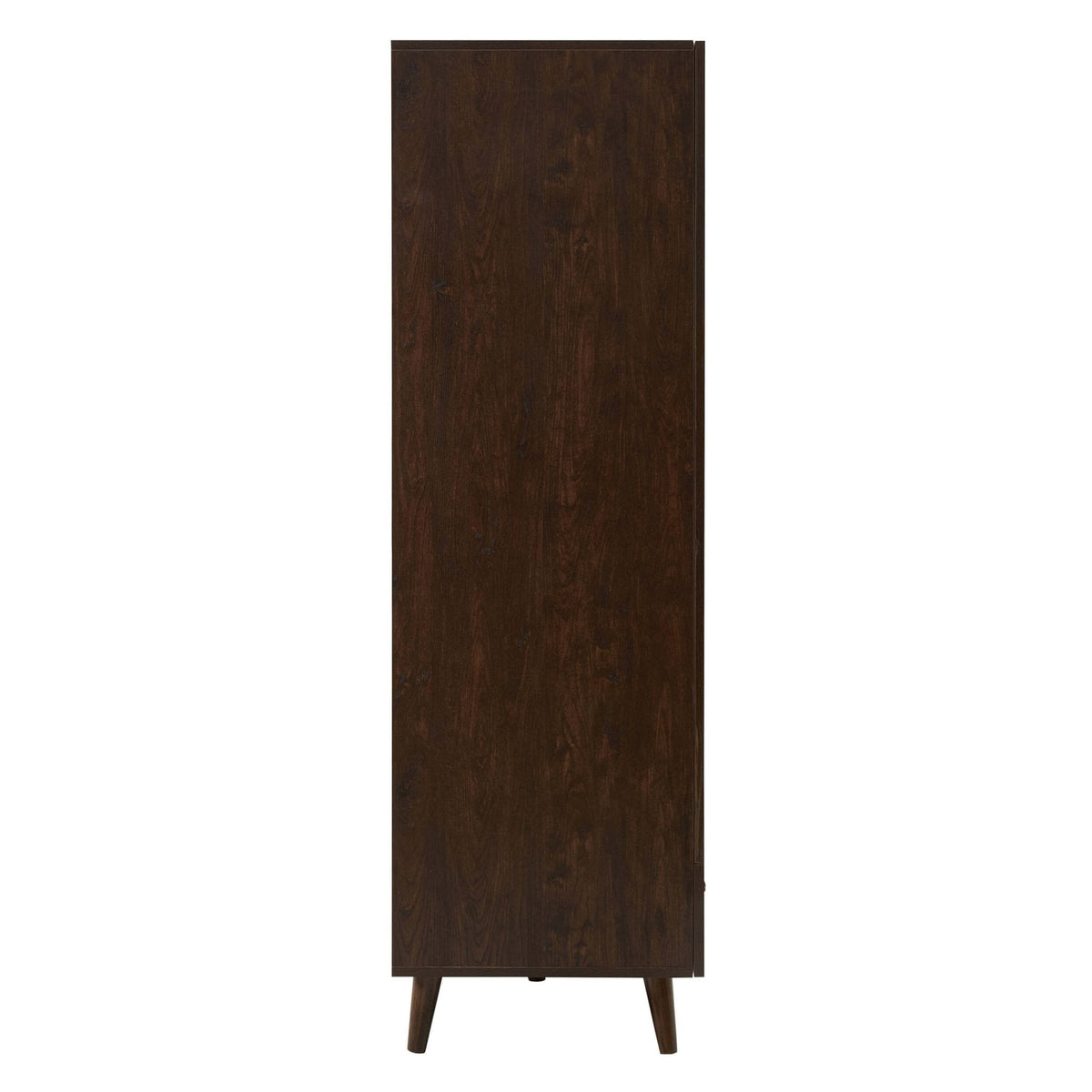 Armoire 3 portes en rotin avec tiroirs - Noyer