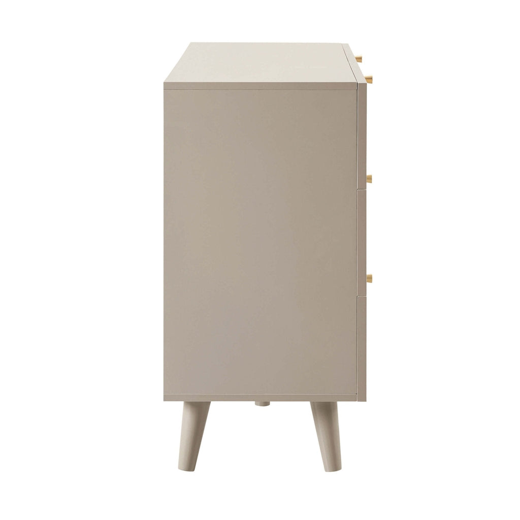 Commode à 6 tiroirs en rotin - Taupe