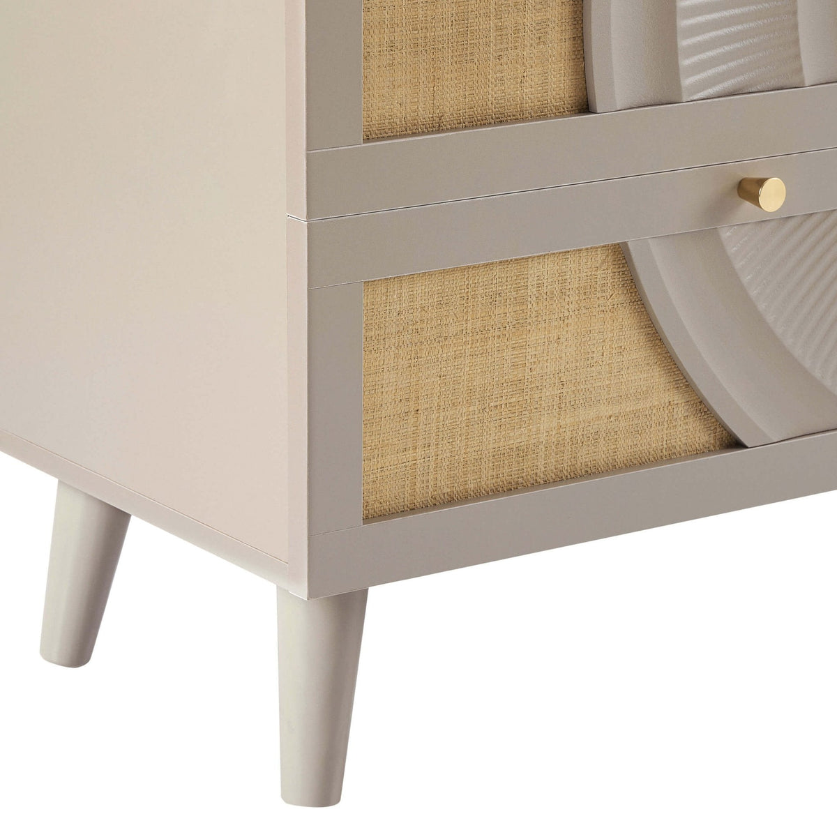 Commode à 6 tiroirs en rotin - Taupe