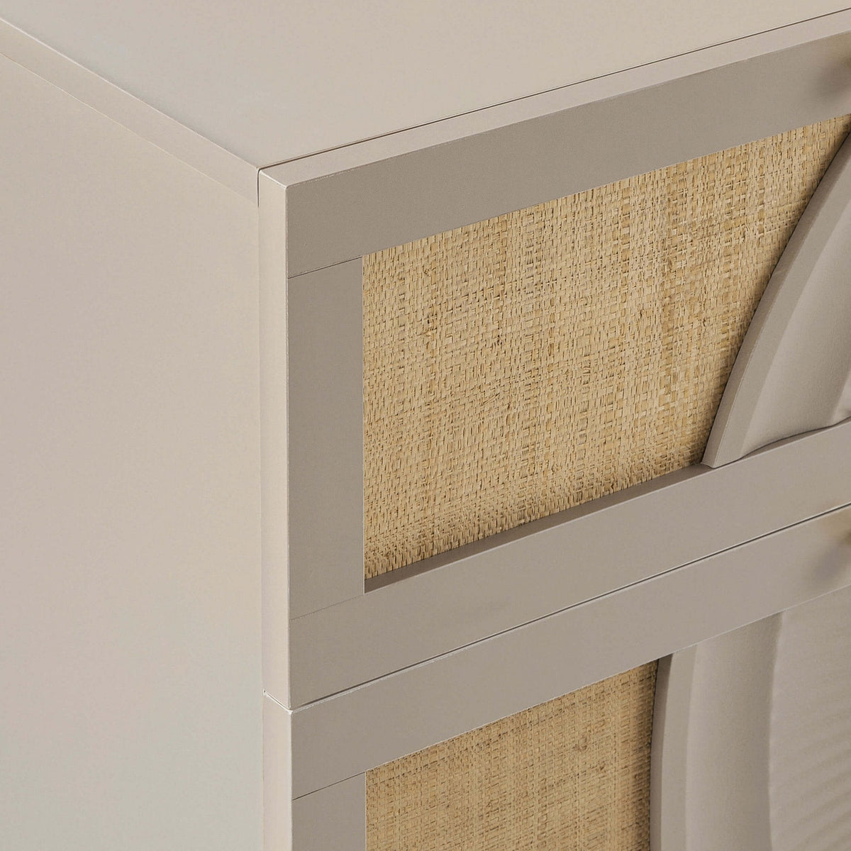 Commode à 6 tiroirs en rotin - Taupe