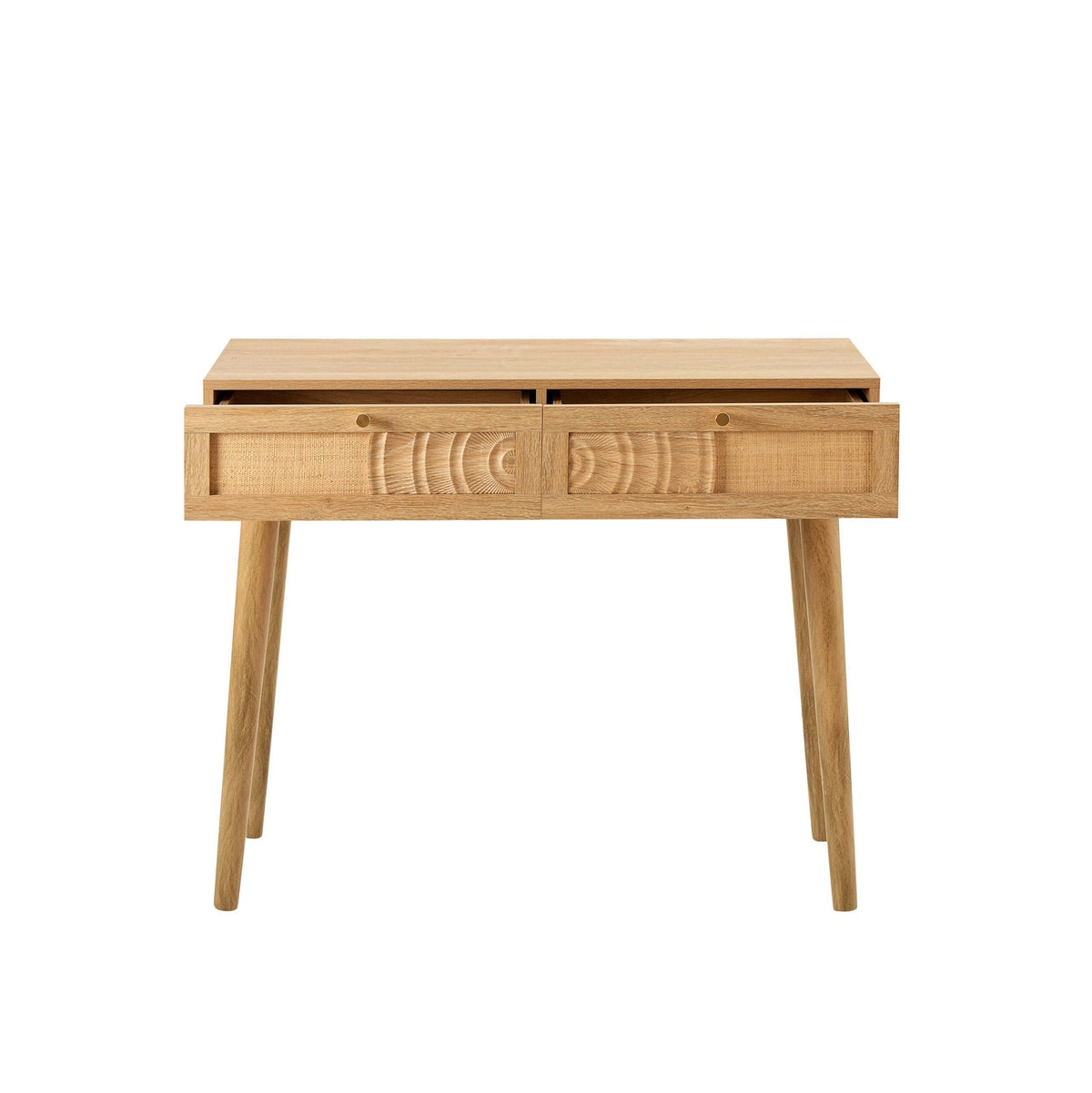 Coiffeuse en rotin avec tiroirs - Bois clair