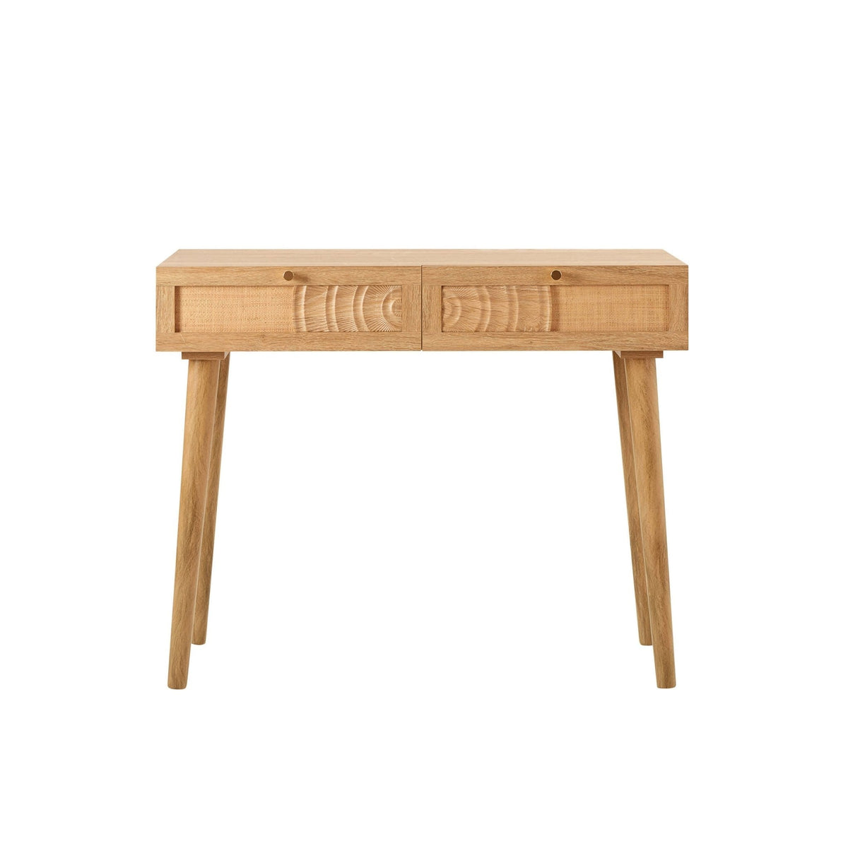 Coiffeuse en rotin avec tiroirs - Bois clair