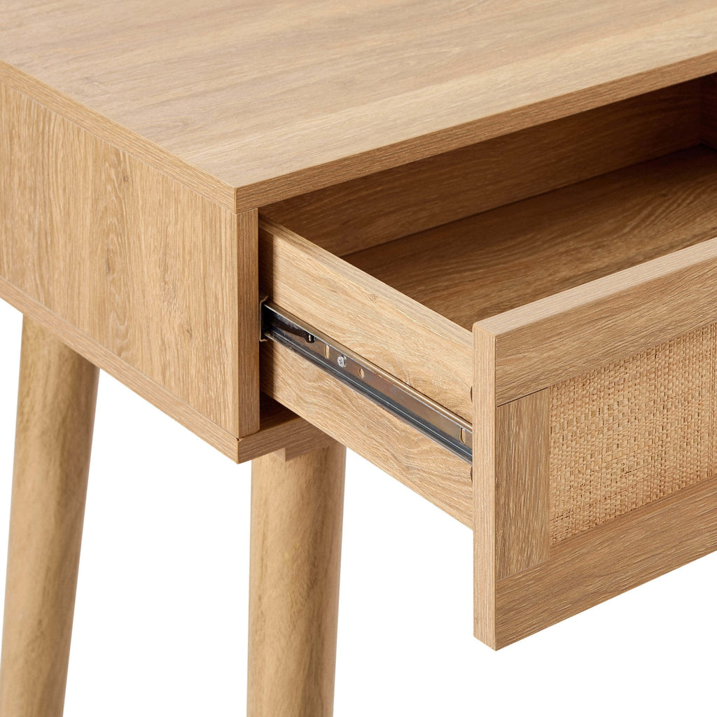 Coiffeuse en rotin avec tiroirs - Bois clair
