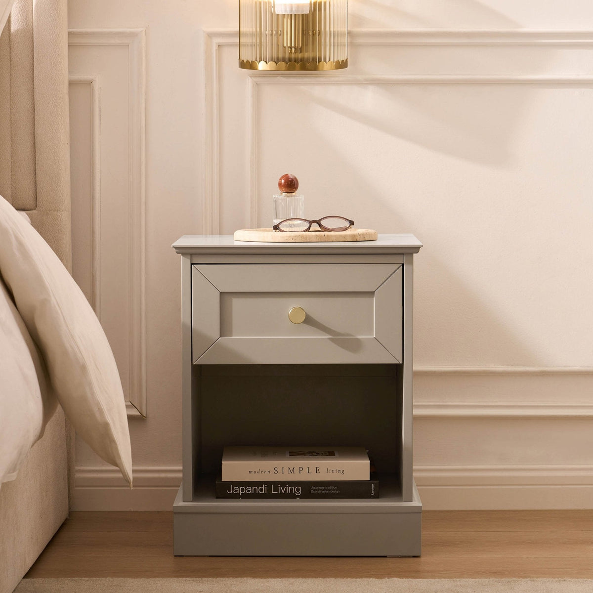 Table de chevet 1 tiroir - Taupe