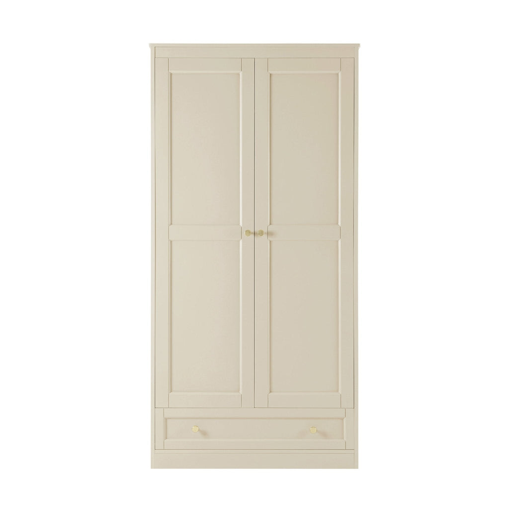 Armoire 2 portes avec tiroir - Crème