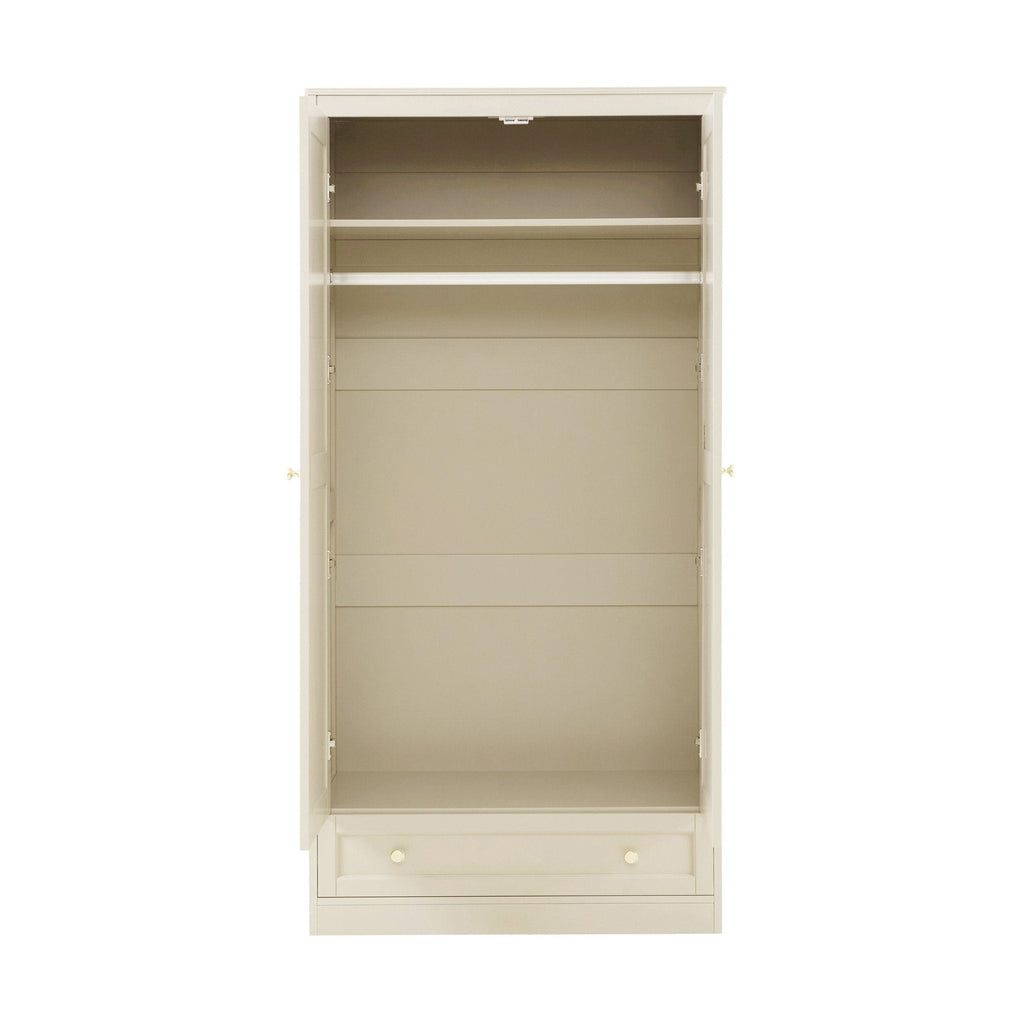 Armoire 2 portes avec tiroir - Crème