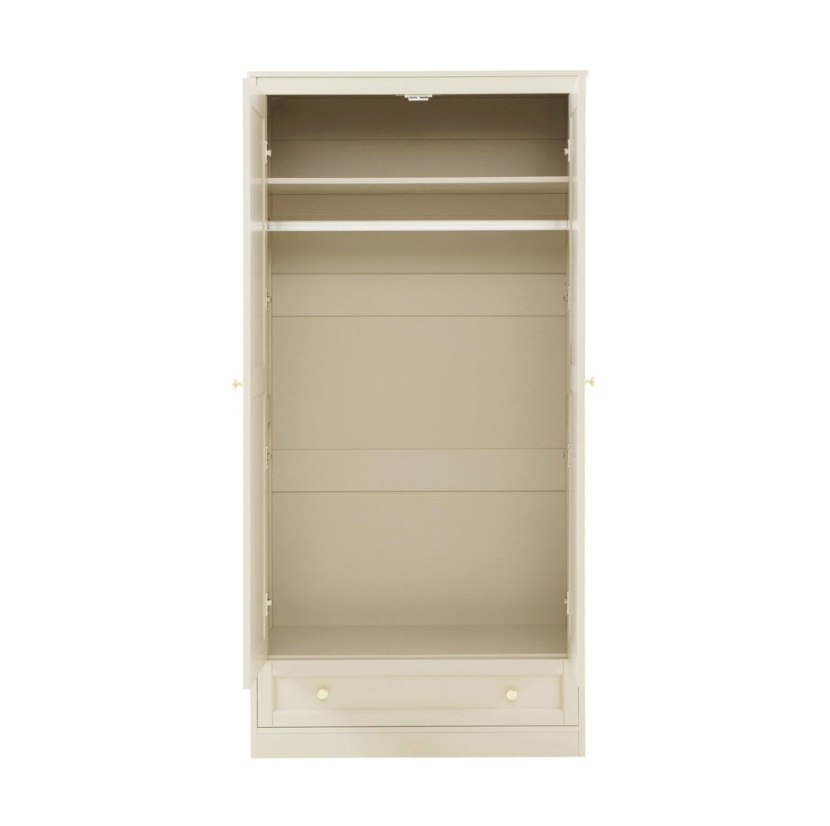 Armoire 2 portes avec tiroir - Crème